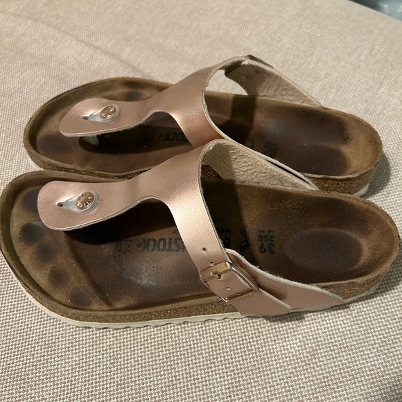 Birkenstock Gizeh Electric Metallic Copper Slide Sandal Flat Thong 39 8/8.5 - Picture 2 of 5
